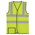 S/M Solid Yellow Dual Strip Safety Vest